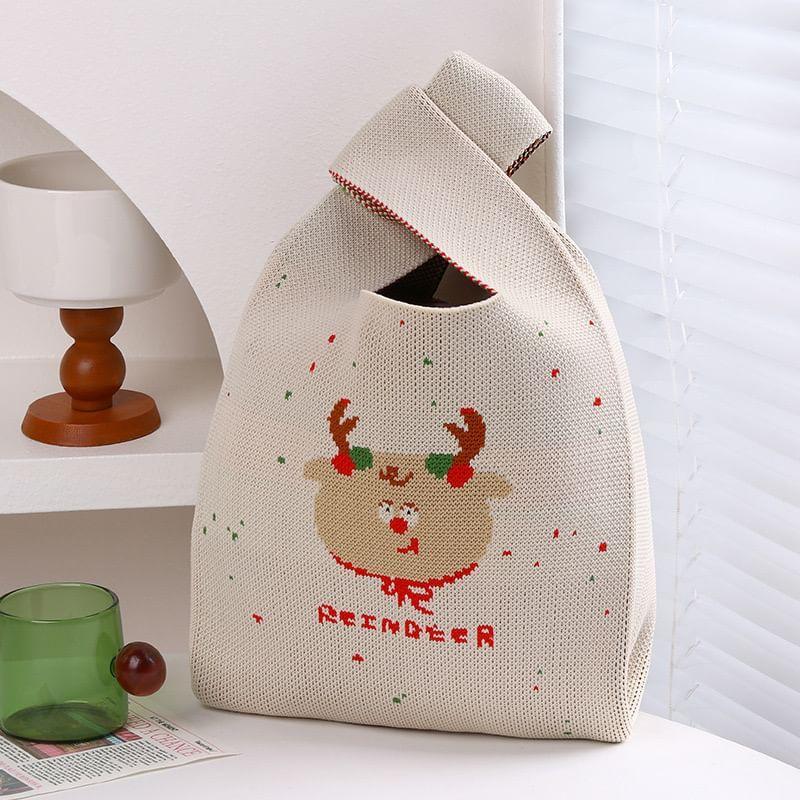 Christmas Print Knit Shopper Bag Product Image