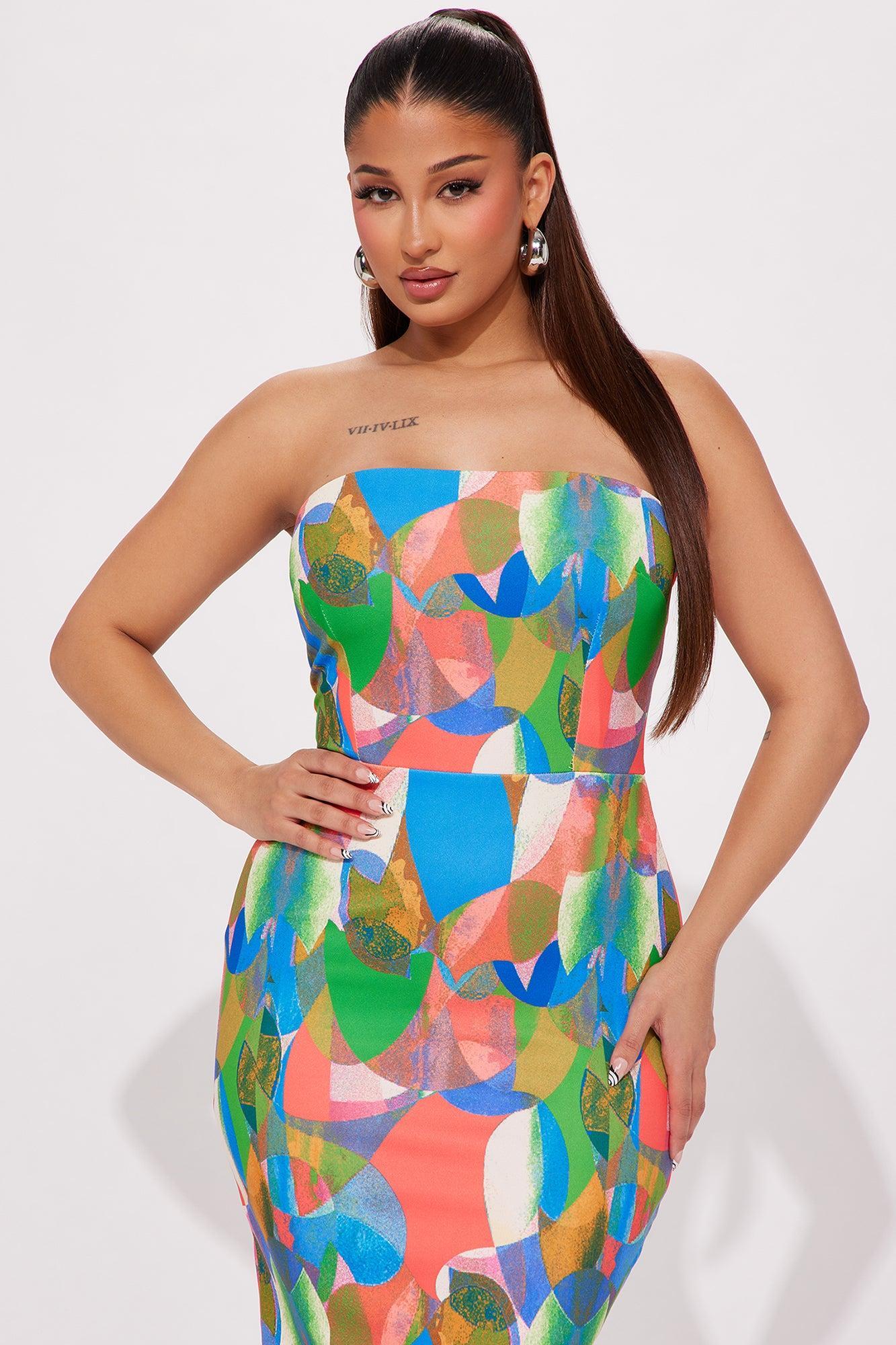 Havana Summers Midi Dress - Multi Color Product Image