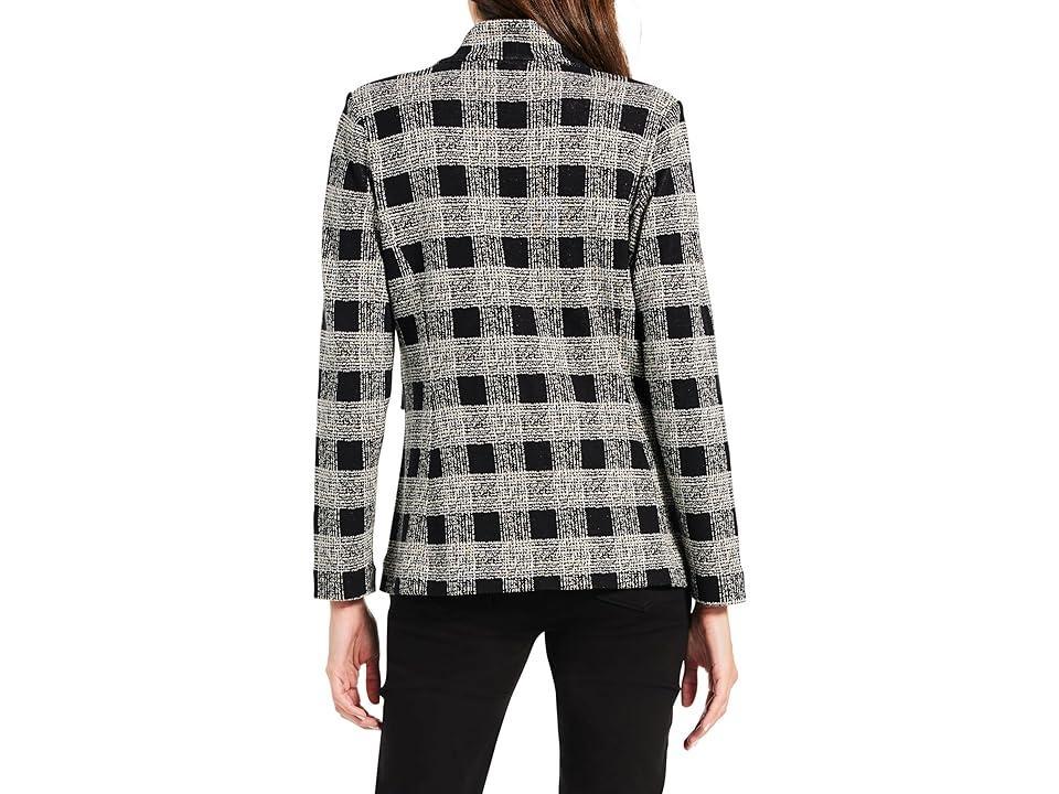 NIC+ZOE Perfectly Plaid Metallic Cotton Blend Knit Blazer Product Image