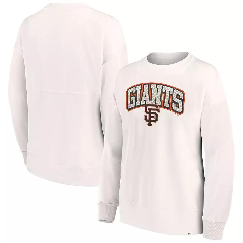 Womens Fanatics Branded Cream San Francisco Giants Leopard Pullover Sweatshirt Product Image