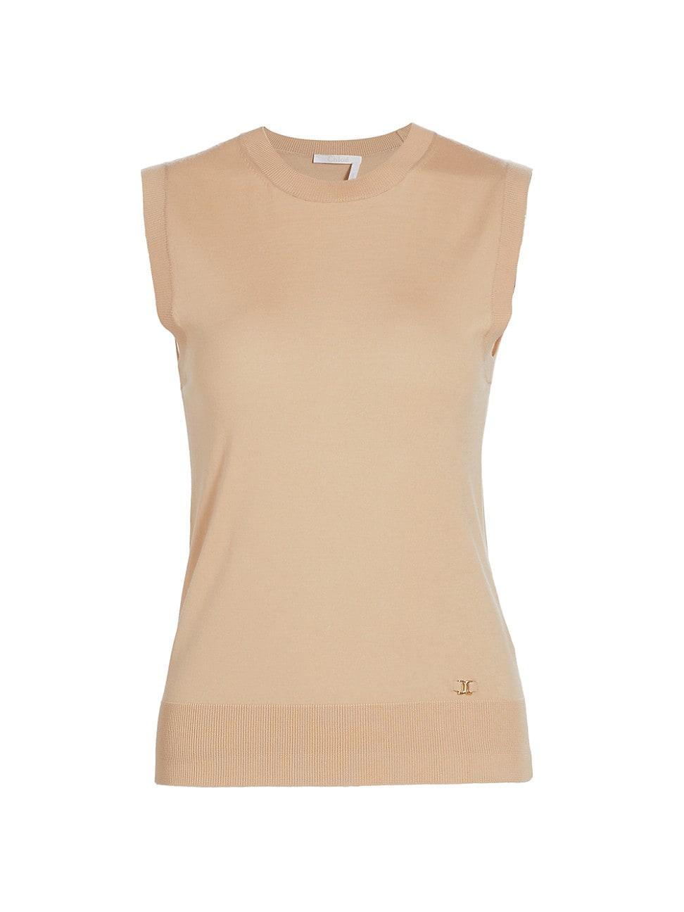 Womens Knit Wool Sleeveless Top Product Image