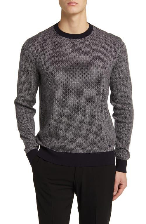 Emporio Armani Geometric Jacquard Virgin Wool Sweater Product Image