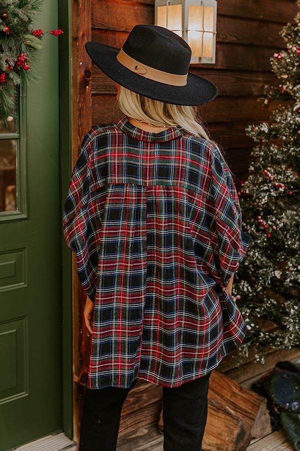 So Plaid You're Mine Button Up in Black Product Image