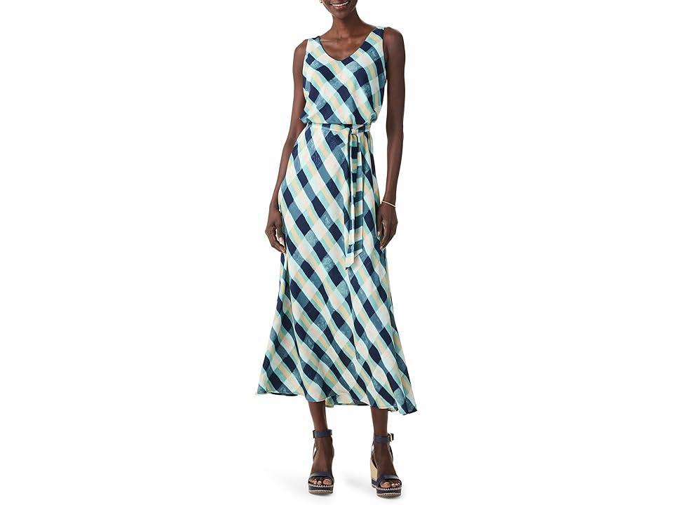 NIC+ZOE Painted Plaid Bianca Dress (Aqua Multi) Women's Dress Product Image