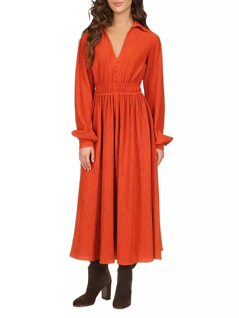 Plisse A-Line Midi-Dress Product Image