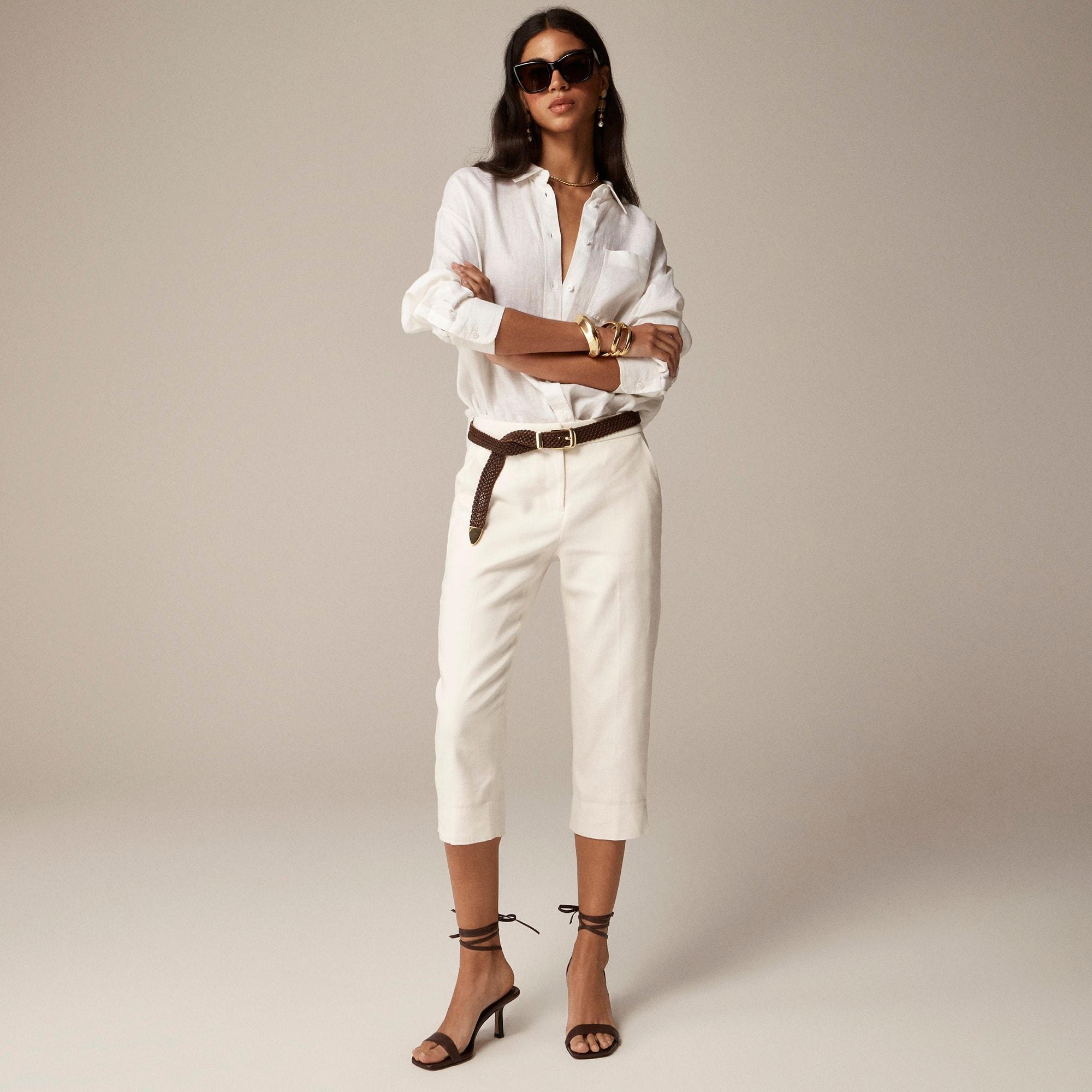 Kate capri pant in stretch linen blend Product Image