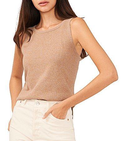 Vince Camuto Jersey Knit Sleeveless Crew Neck Keyhole Back Tank Product Image