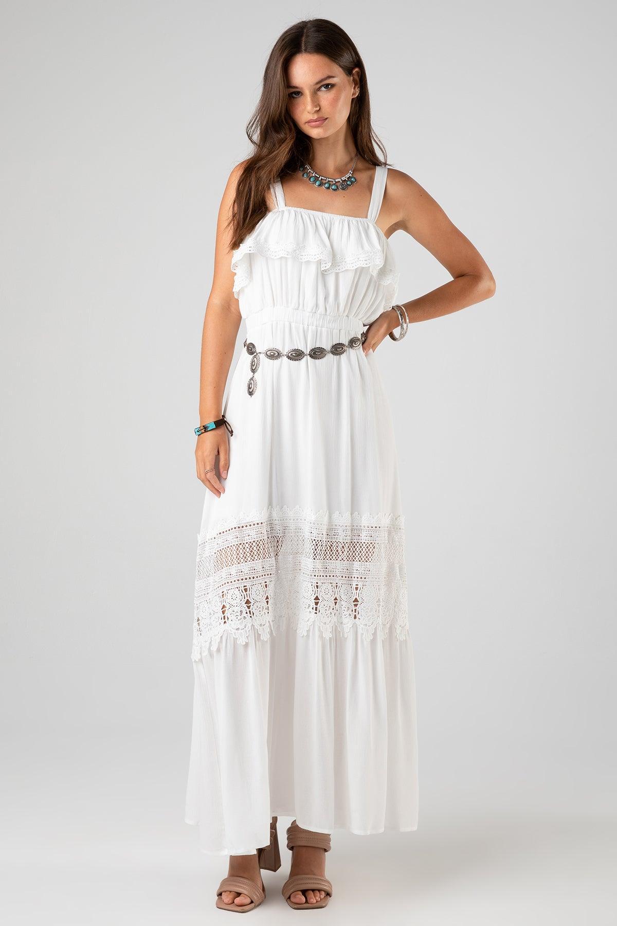 Goddess Crochet Maxi Dress Product Image