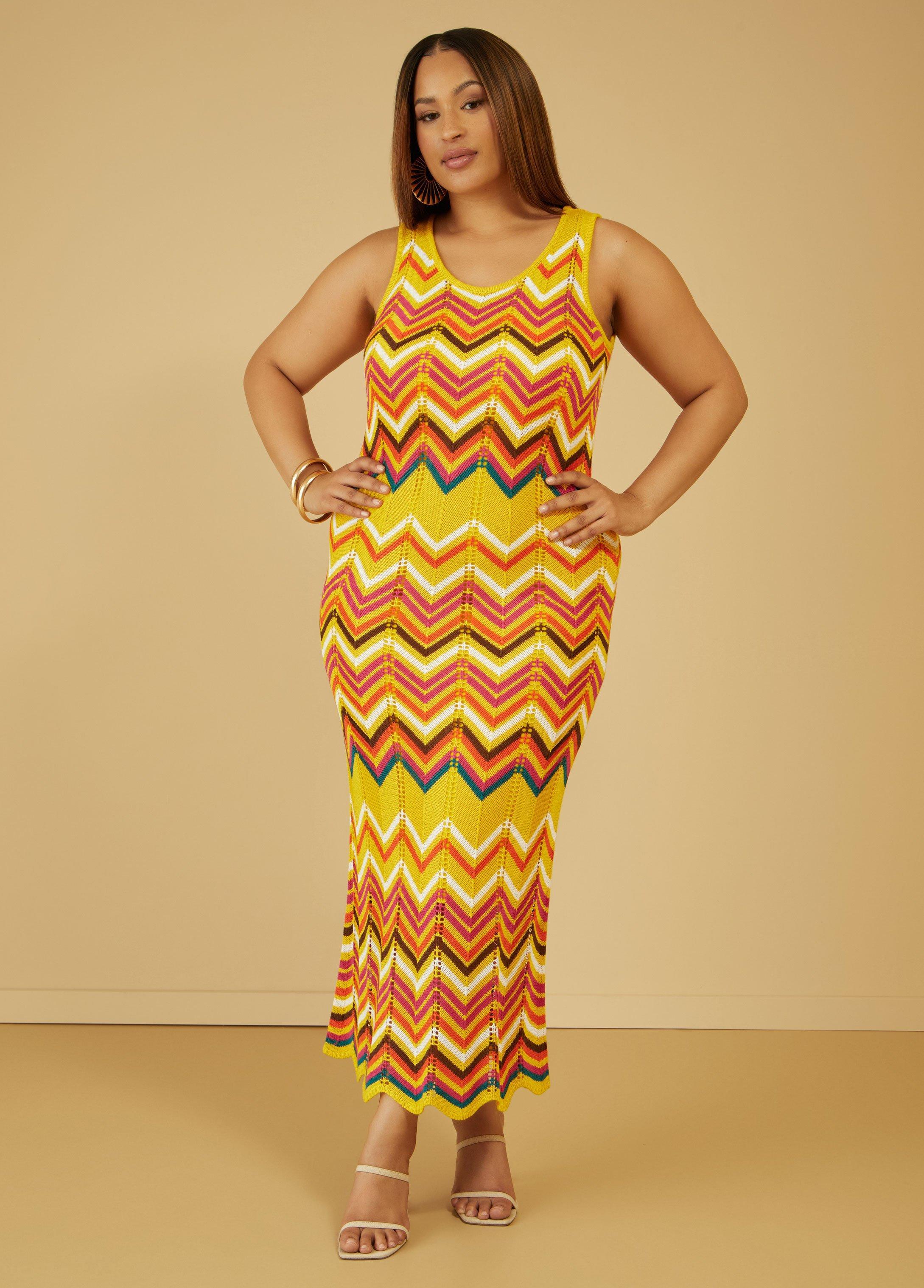 Plus Size Chevron Knit Maxi Dress Ashley Stewart Product Image