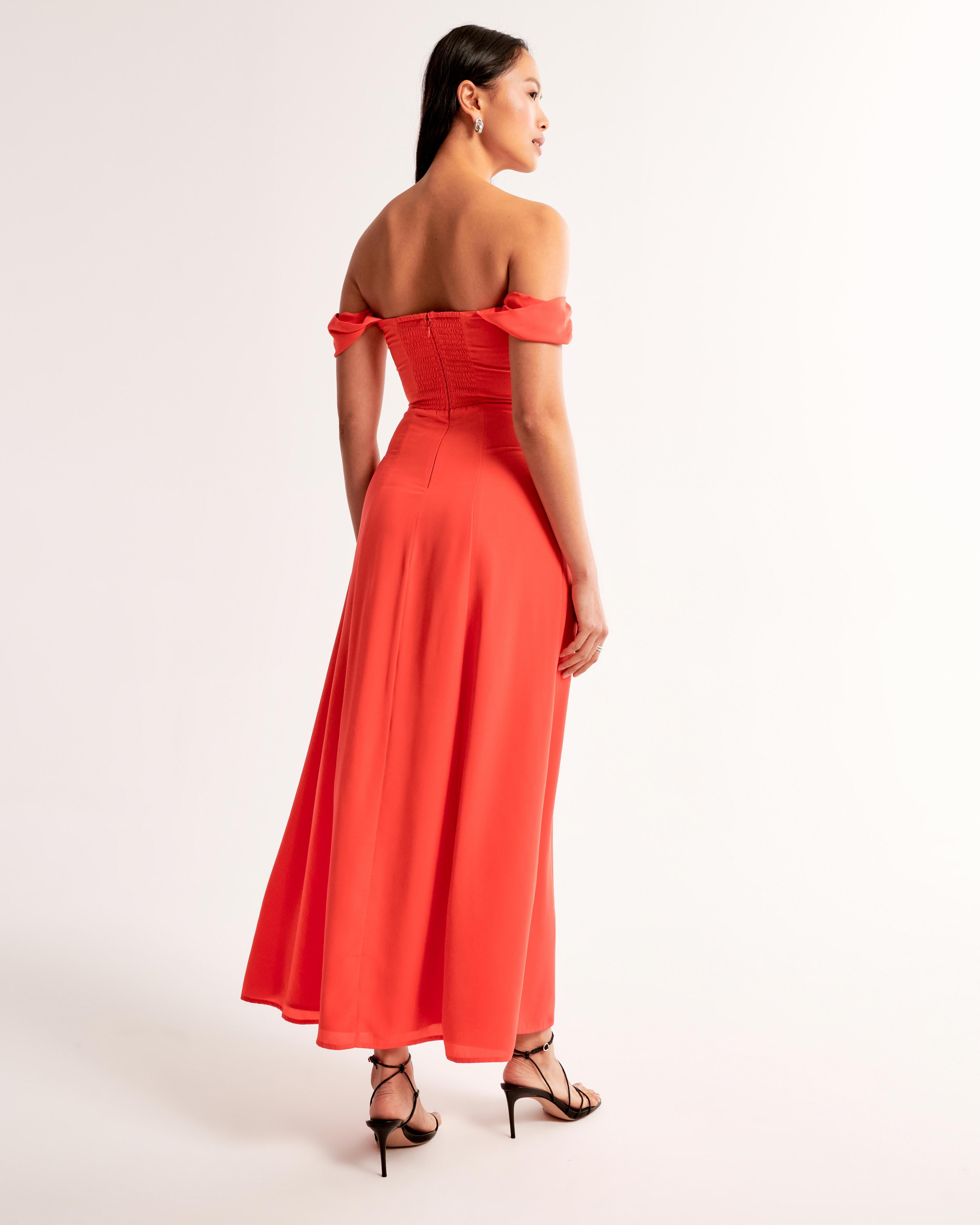 The A&F Camille Off-The-Shoulder Maxi Dress Product Image