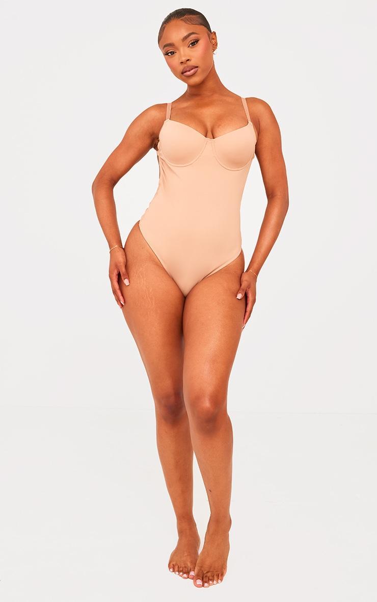 Brown Sculpted Strappy Bodysuit Product Image