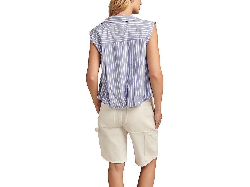 Lucky Brand Womens Cotton Sleeveless Bubble Hem Shirt Product Image