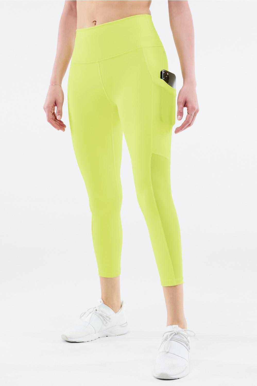 Fabletics On-the-Go High-Waisted Capri Womens yellow plus Size 4X Product Image