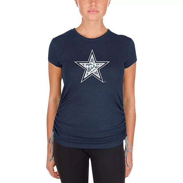 Womens New Era Dallas Cowboys Ruched Side T-Shirt Blue Product Image