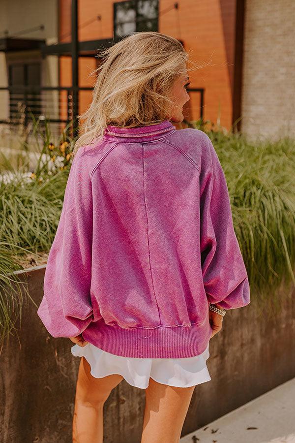 Simply Cozy Vintage Wash Sweatshirt in Orchid Product Image