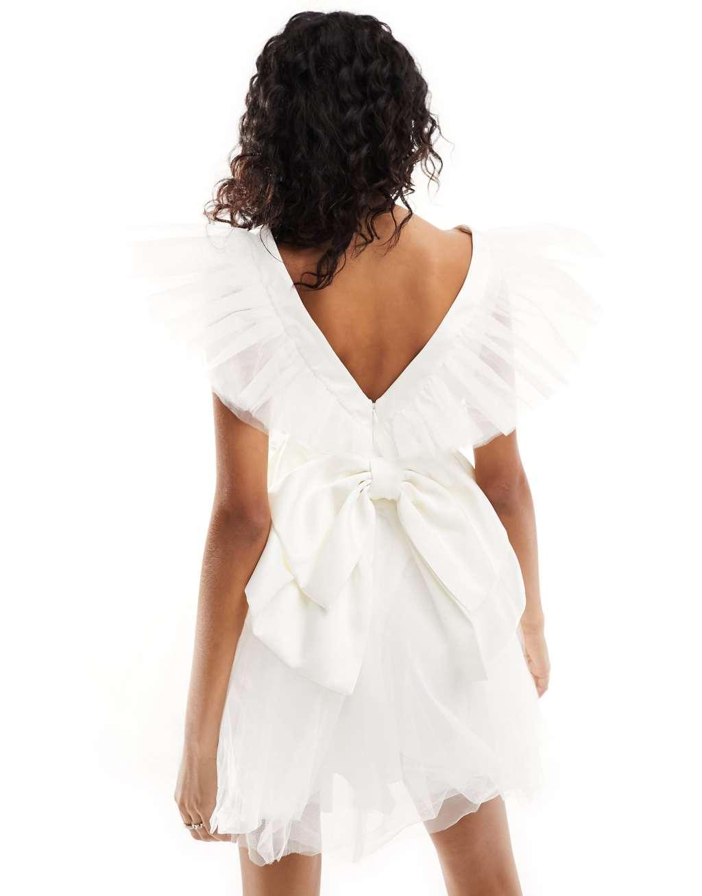 Ever New Bridal tulle mini dress in ivory Product Image