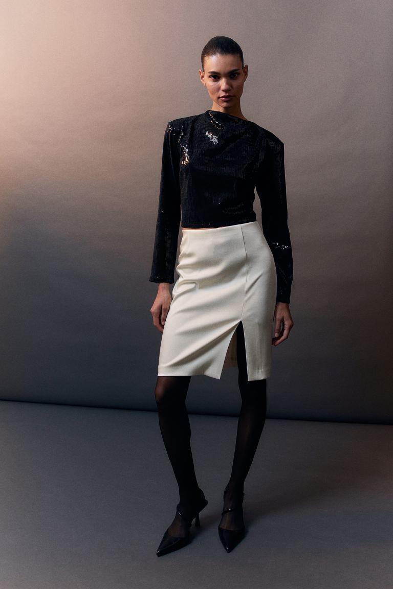 H & M - Pencil Skirt - White Product Image