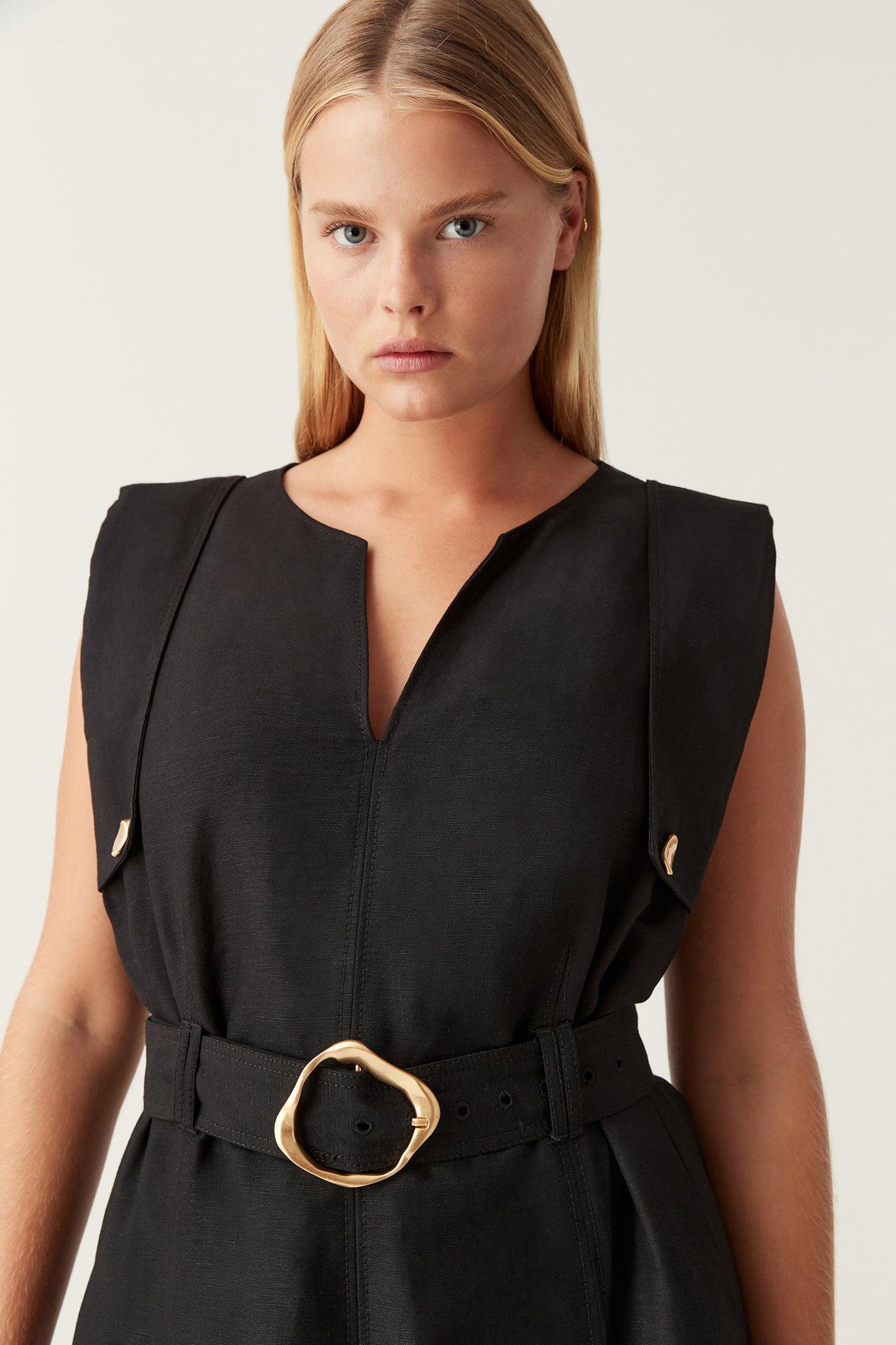 Lyric Belted Midi Dress Product Image