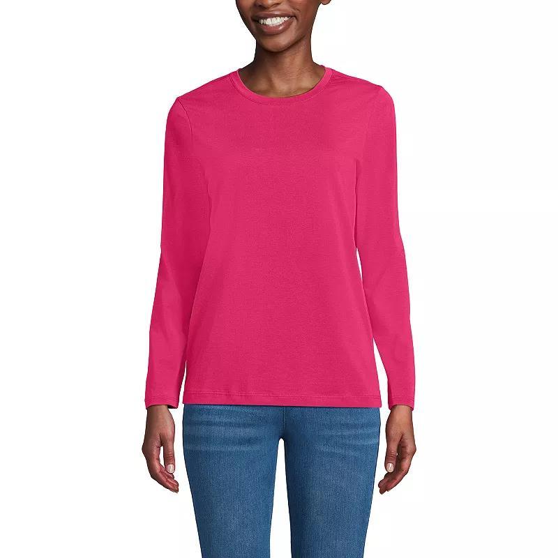 Petite Lands End Relaxed-Fit Supima Cotton Crewneck Tee, Womens Product Image