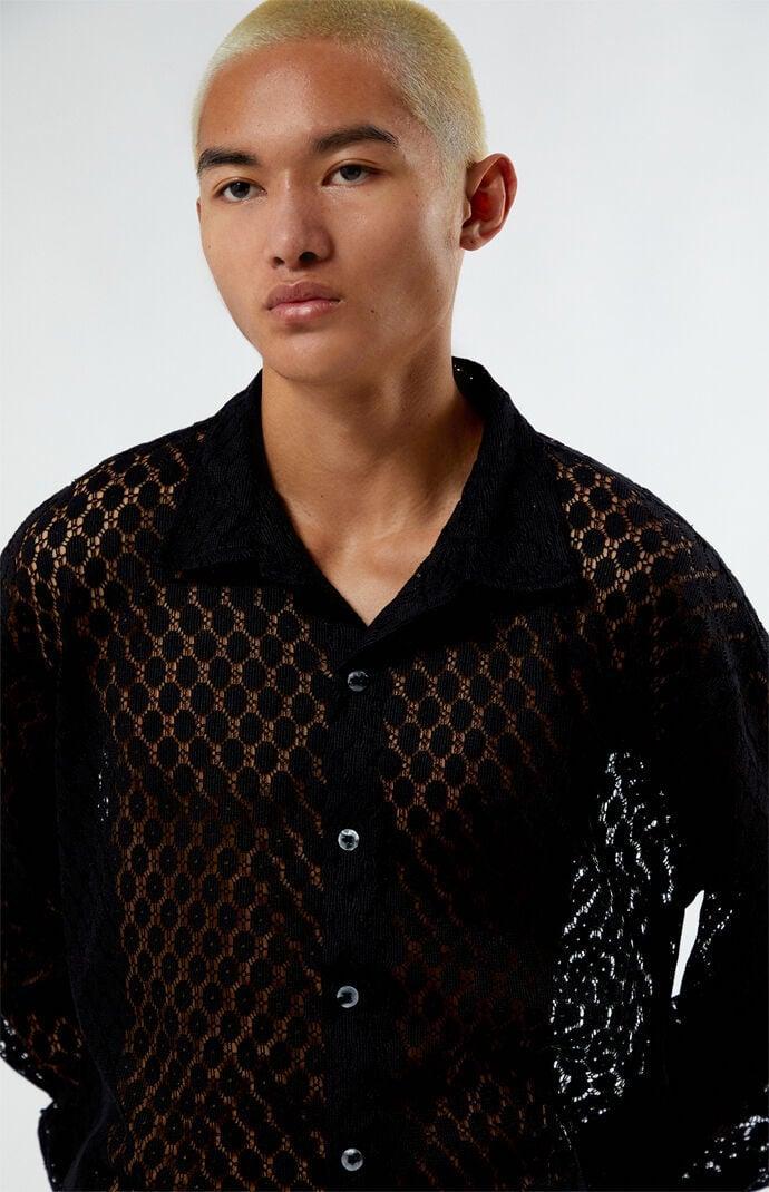 Men's Lace Long Sleeve Shirt Product Image