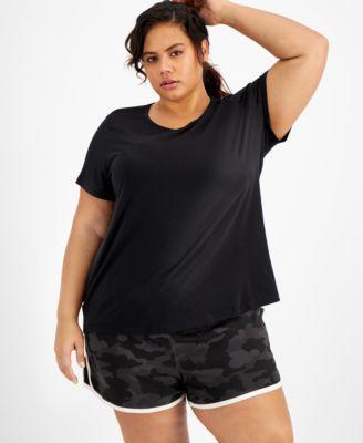 Plus Size Mesh-Back T-Shirt, Created for Macy's Product Image