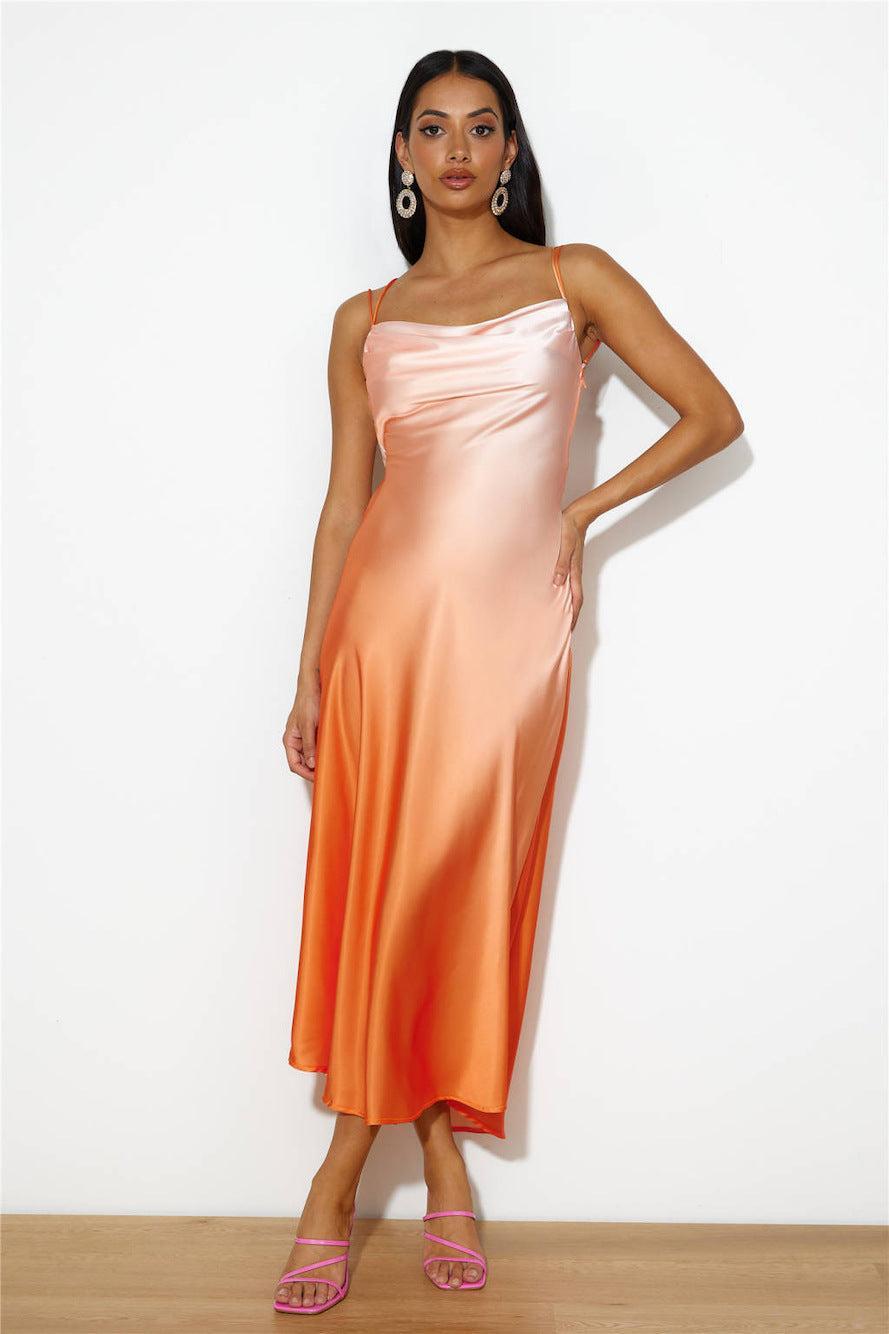 Luxe Ombre Midi Dress Orange Product Image