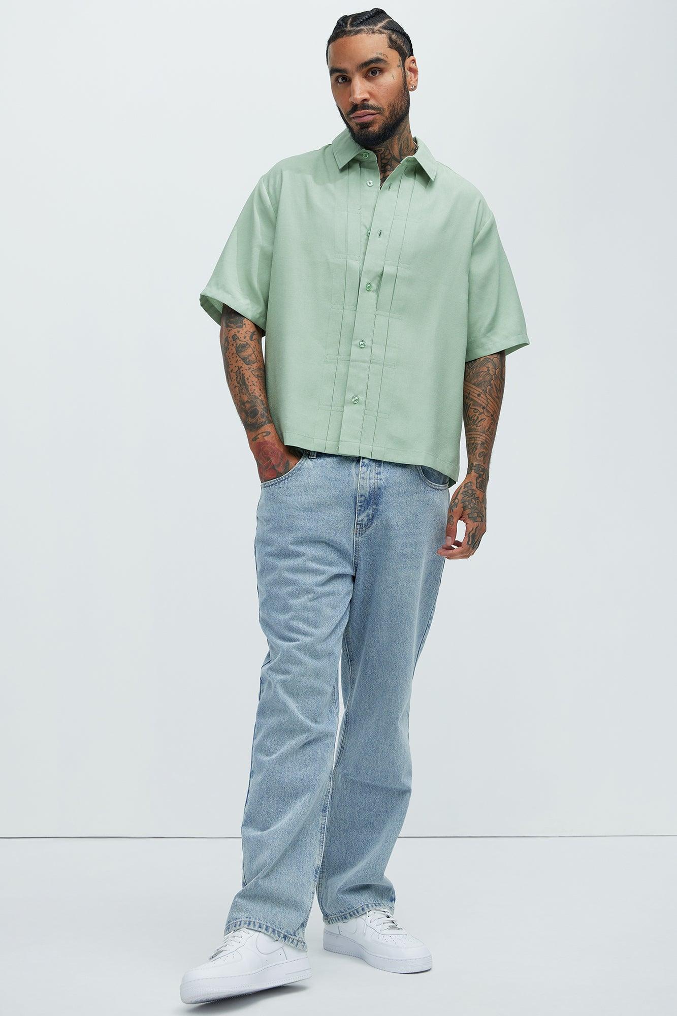 Blexy Pleated Shirt - Mint Product Image