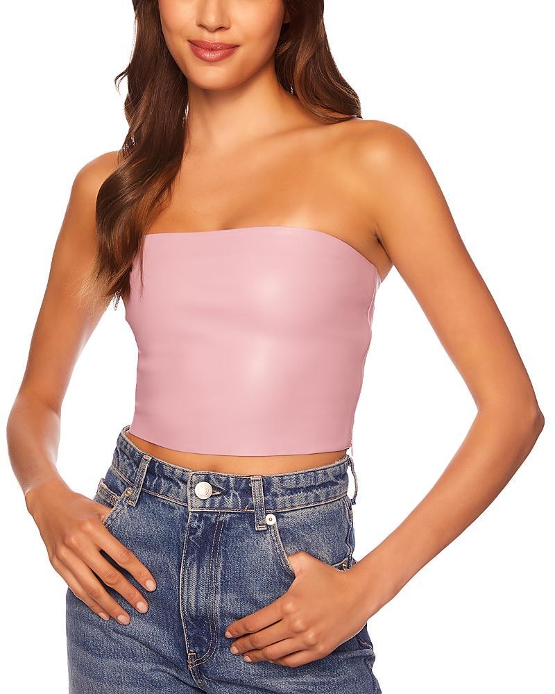 Susana Monaco Faux Leather Crop Tube Top Product Image