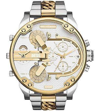 Diesel Mens Mr. Daddy 2.0 Chronograph Two-Tone Stainless Steel Bracelet Watch Product Image