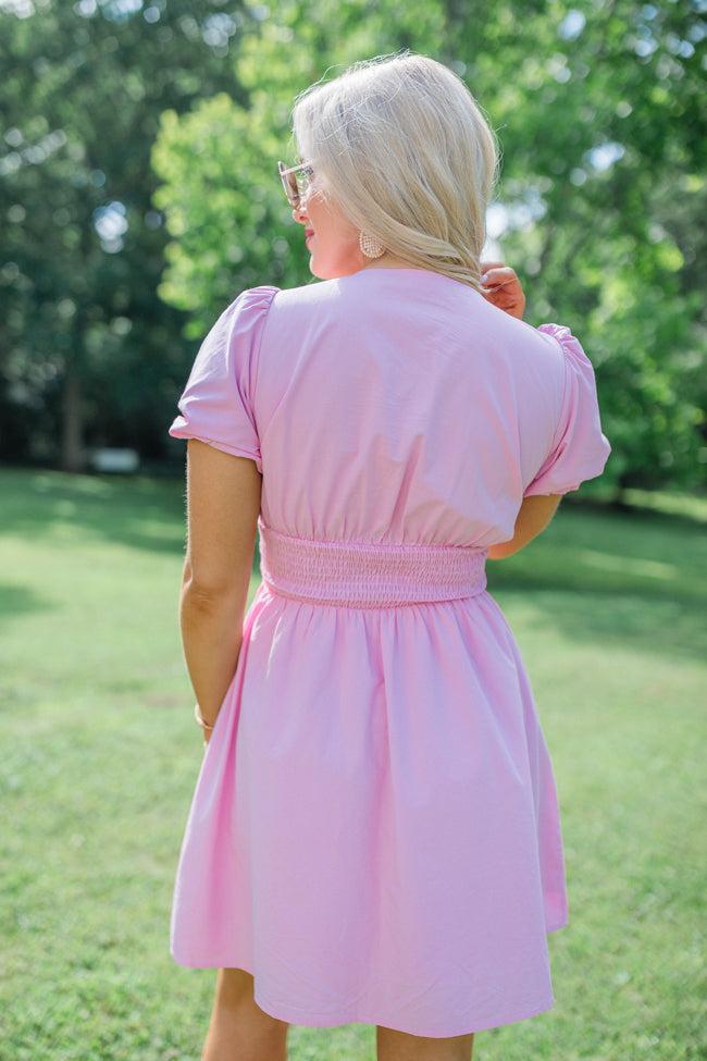 Never Bothered Pink Button Detail Mini Dress FINAL SALE Product Image