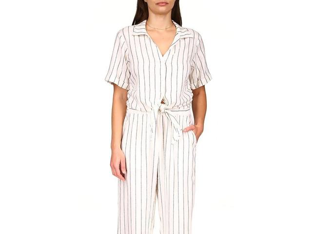 Sanctuary Ocean Linen Blend Shirt (Marina Stripe) Women's Clothing Product Image