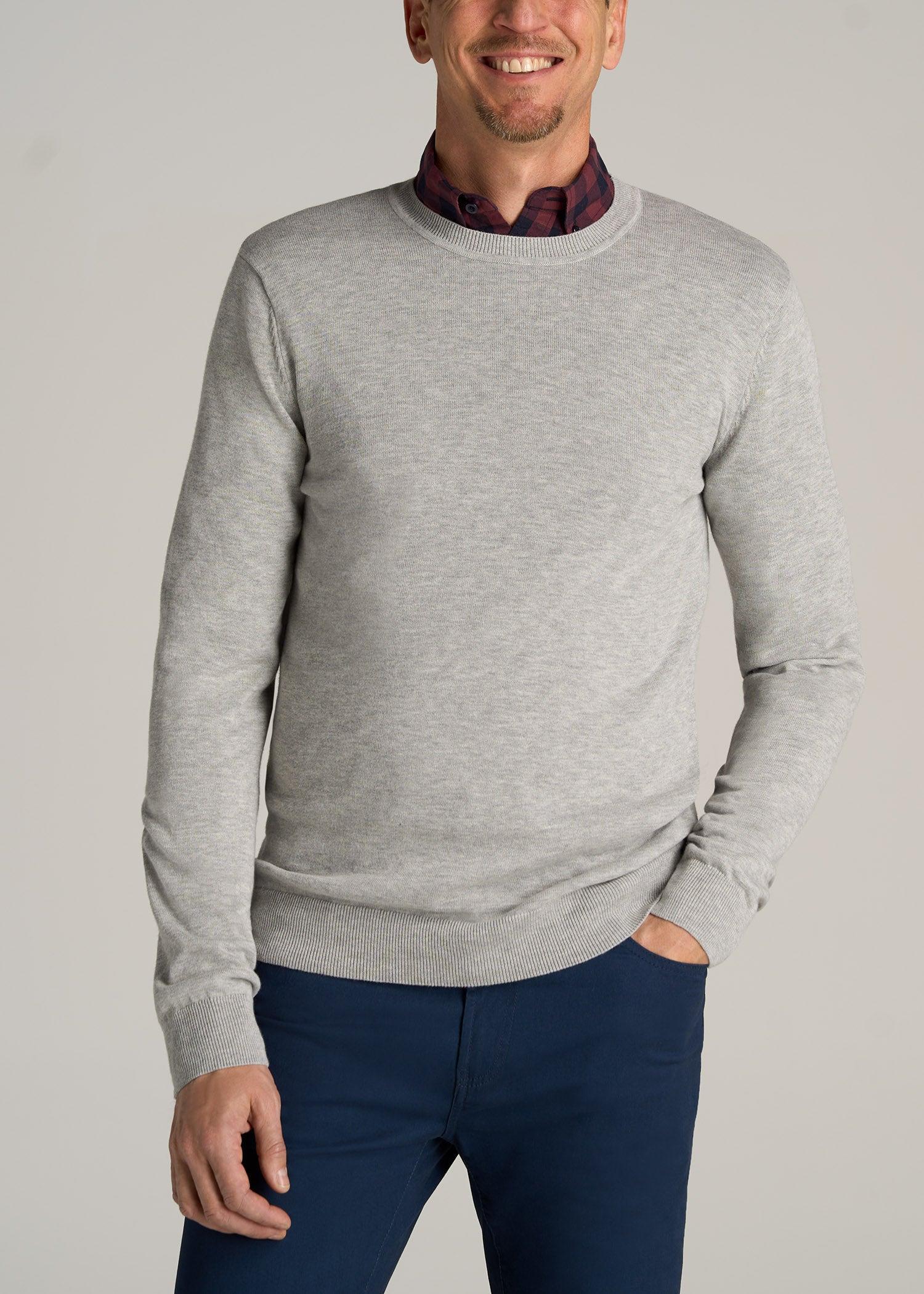 Everyday Crewneck Tall Men's Sweater in Grey Mix Male Product Image