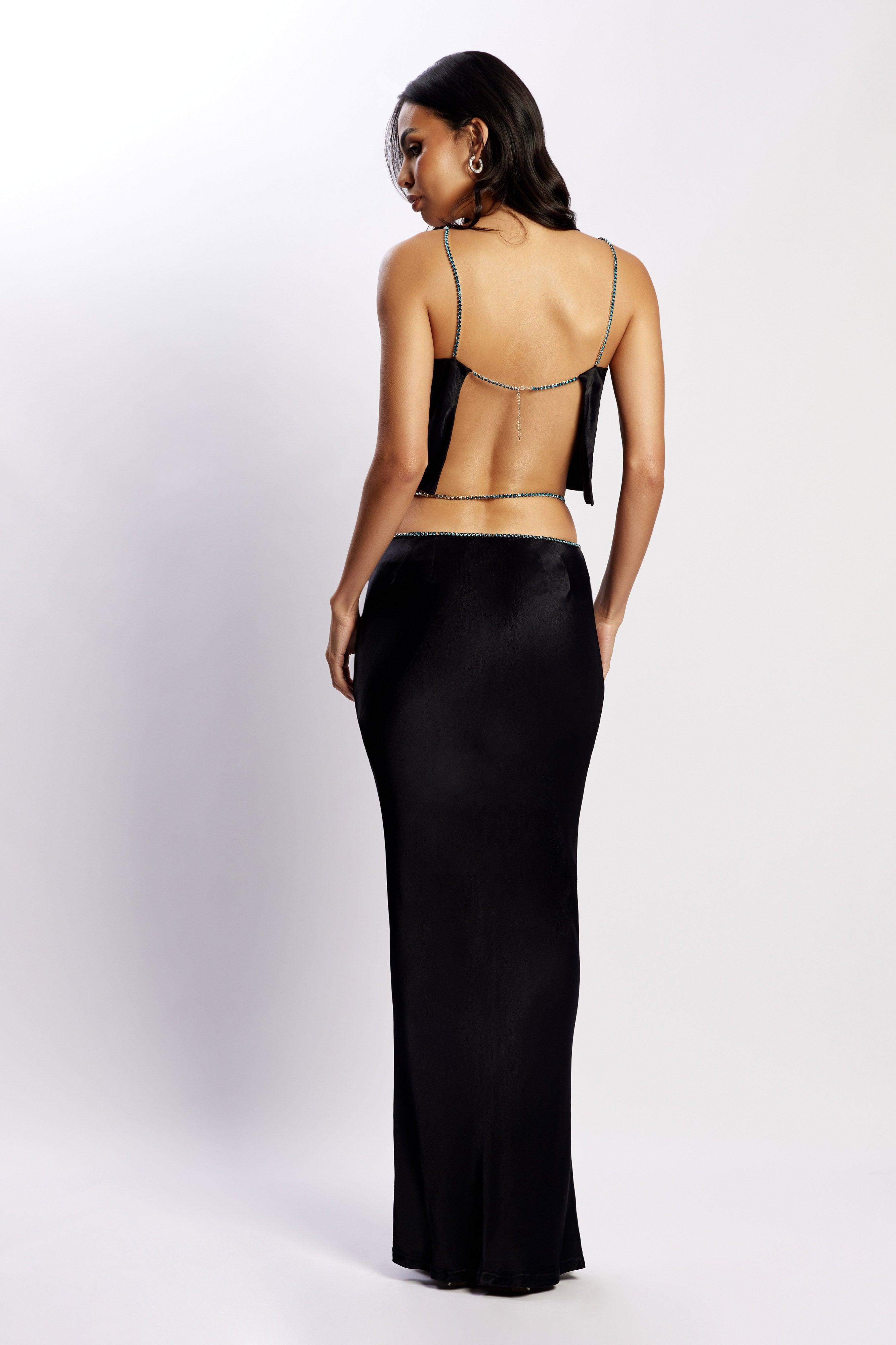 Dayana Diamante Maxi Skirt - Black Product Image