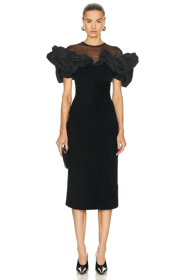 Alexander McQueen Ruffle Midi Dress Product Image