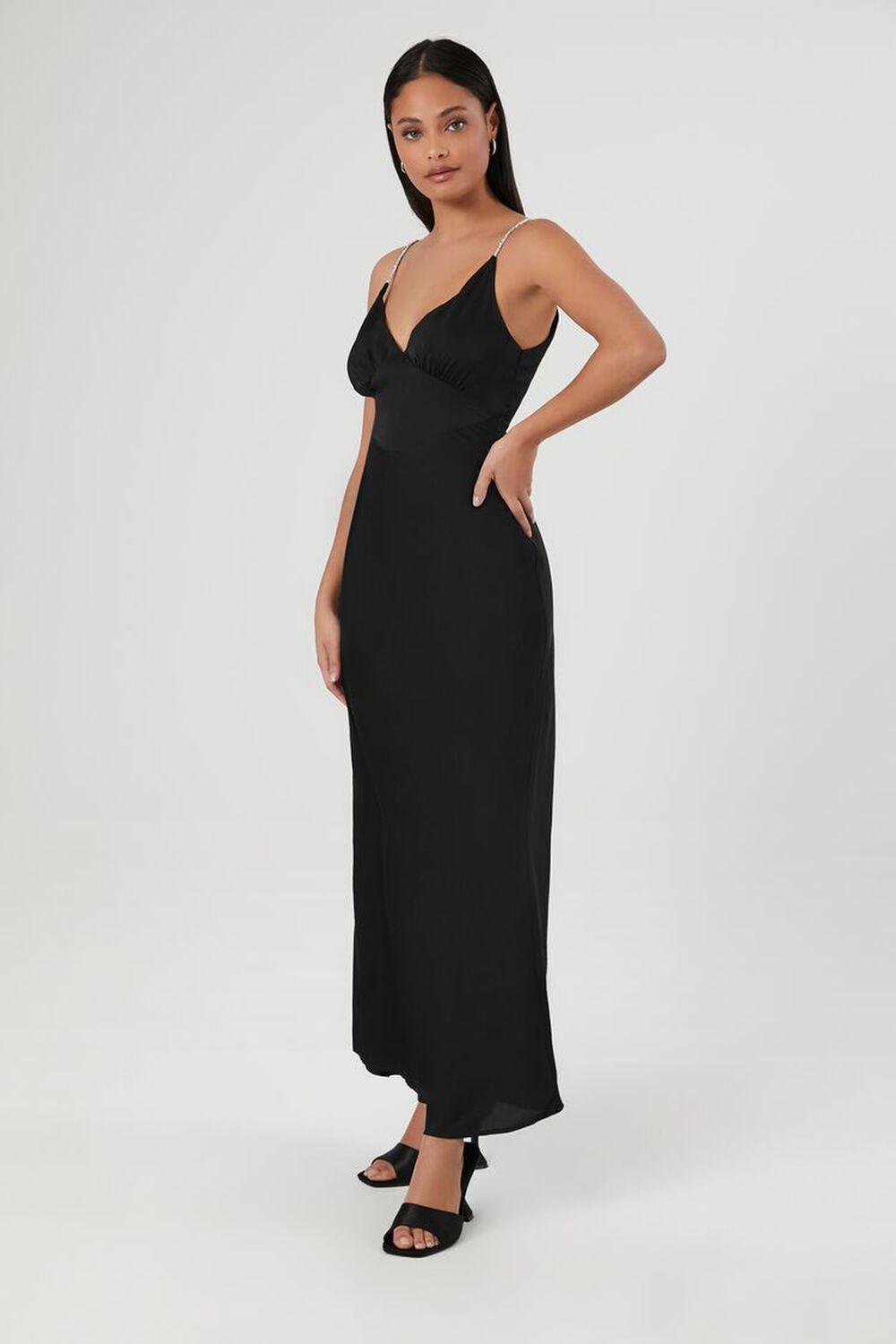 Satin V-Neck Maxi Slip Dress | Forever 21 Product Image