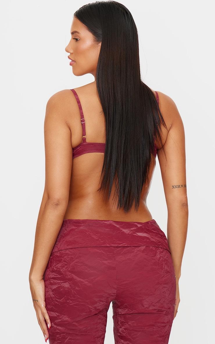 Shape Burgundy Washed Faux Leather Bralet Product Image