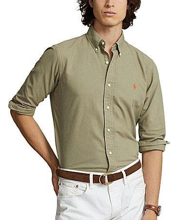 Mens Garment-Dyed Classic-Fit Oxford Shirt Product Image