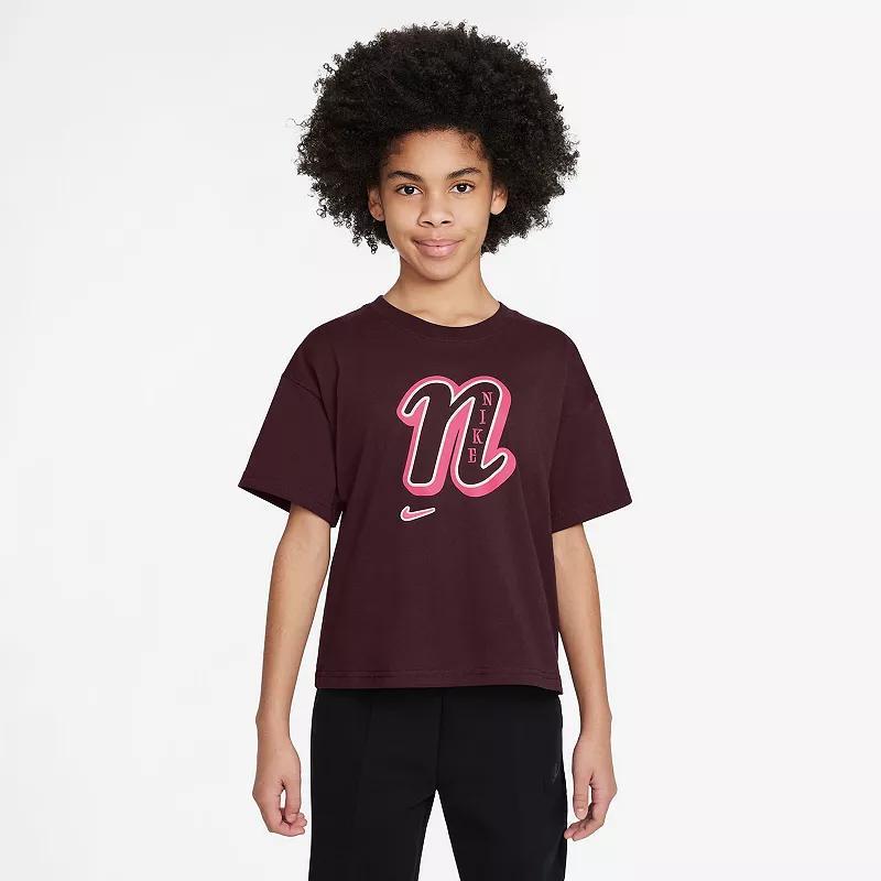 Girls 7-16 Nike N Graphic Tee, Girls Red Product Image