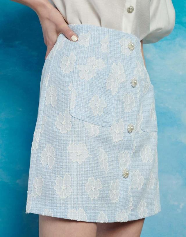 Sister Jane boucle mini skirt in blue - part of a set Product Image