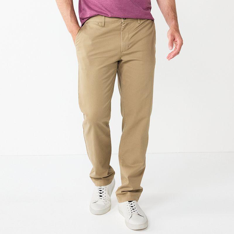 Mens Sonoma Goods For Life Flexwear Straight-Fit Chinos Light Green Product Image