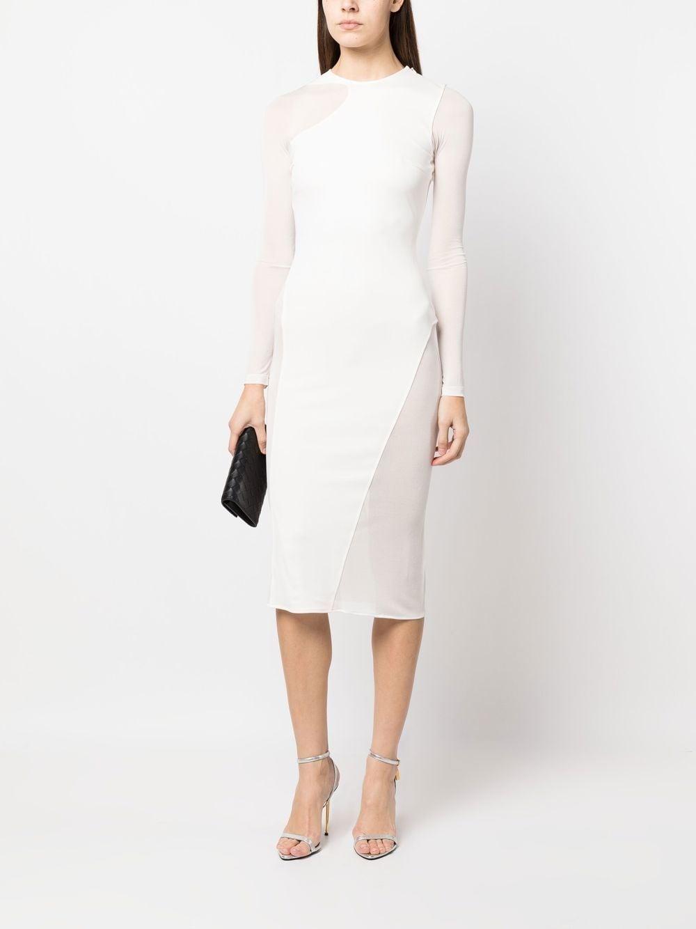 TOM FORD Semi-transparent Asymmetrical Dress In White Product Image