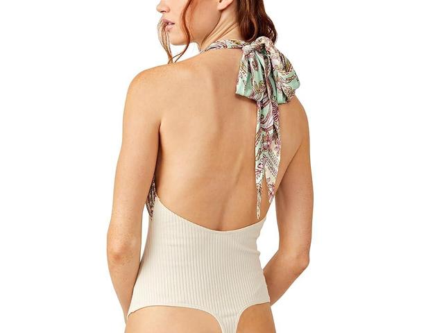 Free People x Intimately FP Eyes For U Halter Bodysuit in Ivory. Product Image