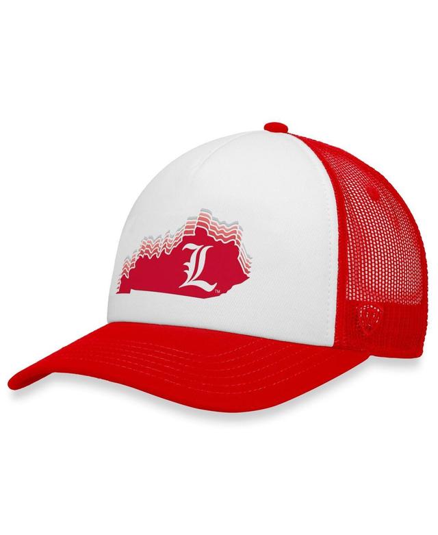 Mens Top of the World White Louisville Cardinals Tone Down Trucker Snapback Hat - White Product Image