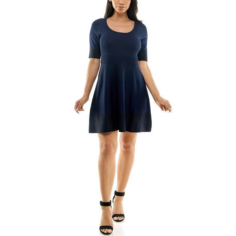 Womens Nina Leonard Fit and Flare Sweater Dress Product Image