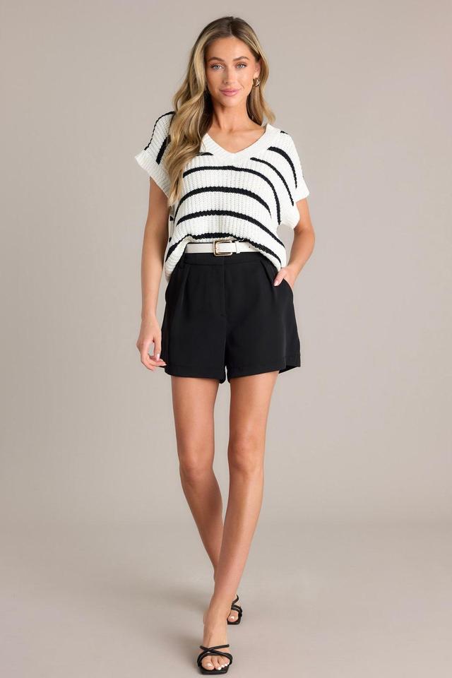 Horizon Knit Black Stripe Sweater Top Product Image