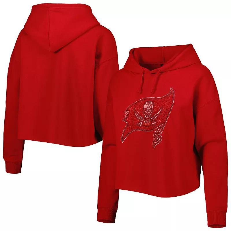 Womens Cuce Tampa Bay Buccaneers Crystal Logo Cropped Pullover Hoodie Product Image