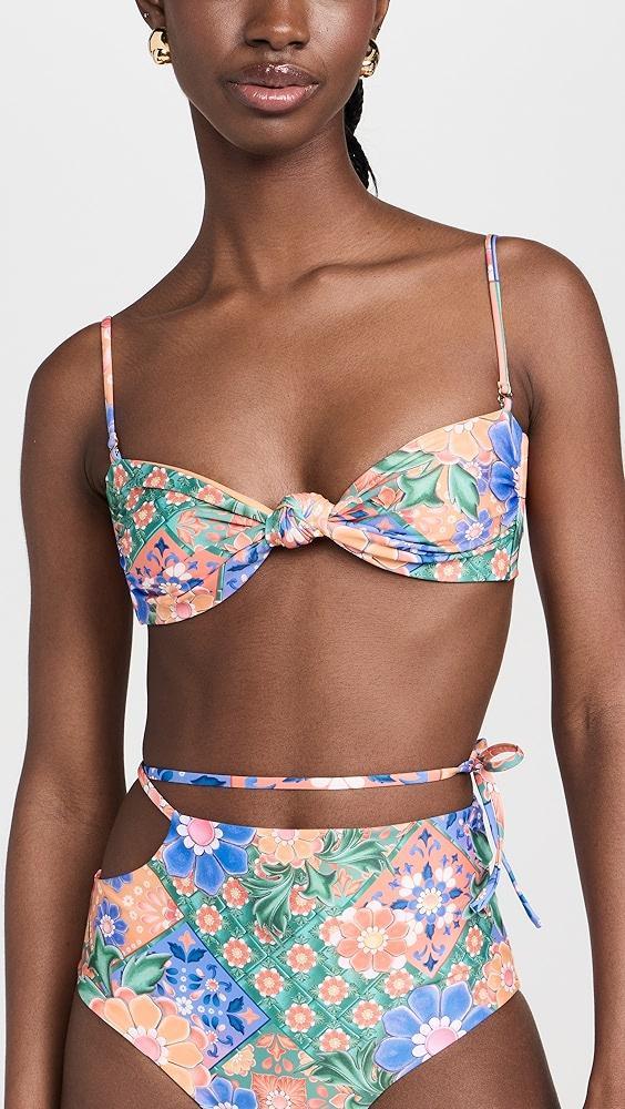 Agua Bendita Lucille Tile Bikini Top | Shopbop Product Image