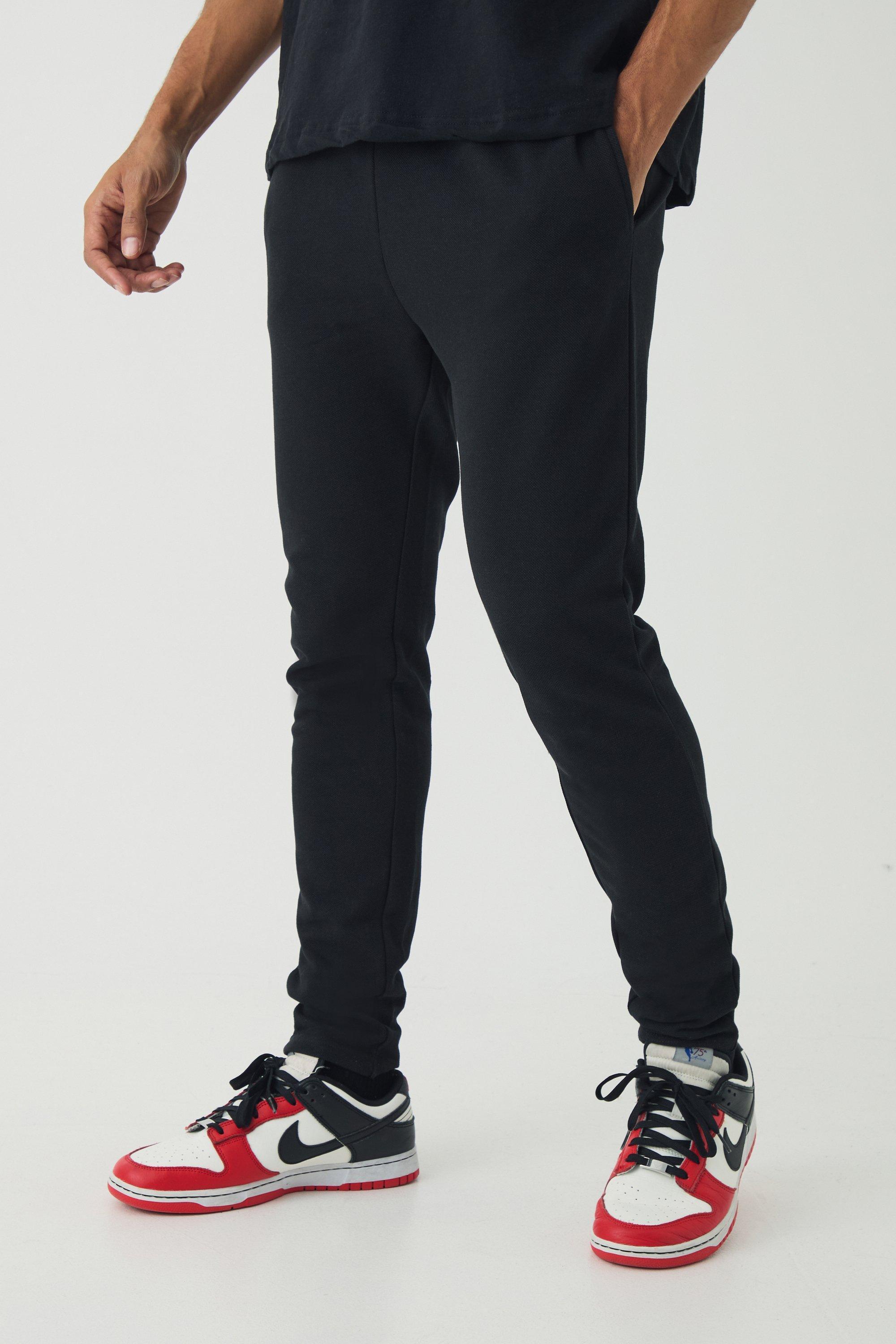 Skinny Pique Sweatpants | boohooMAN USA Product Image