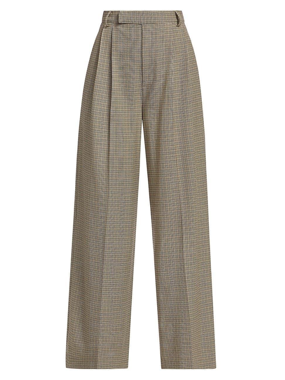 Womens Milani Plaid Wide-Leg Trousers Product Image