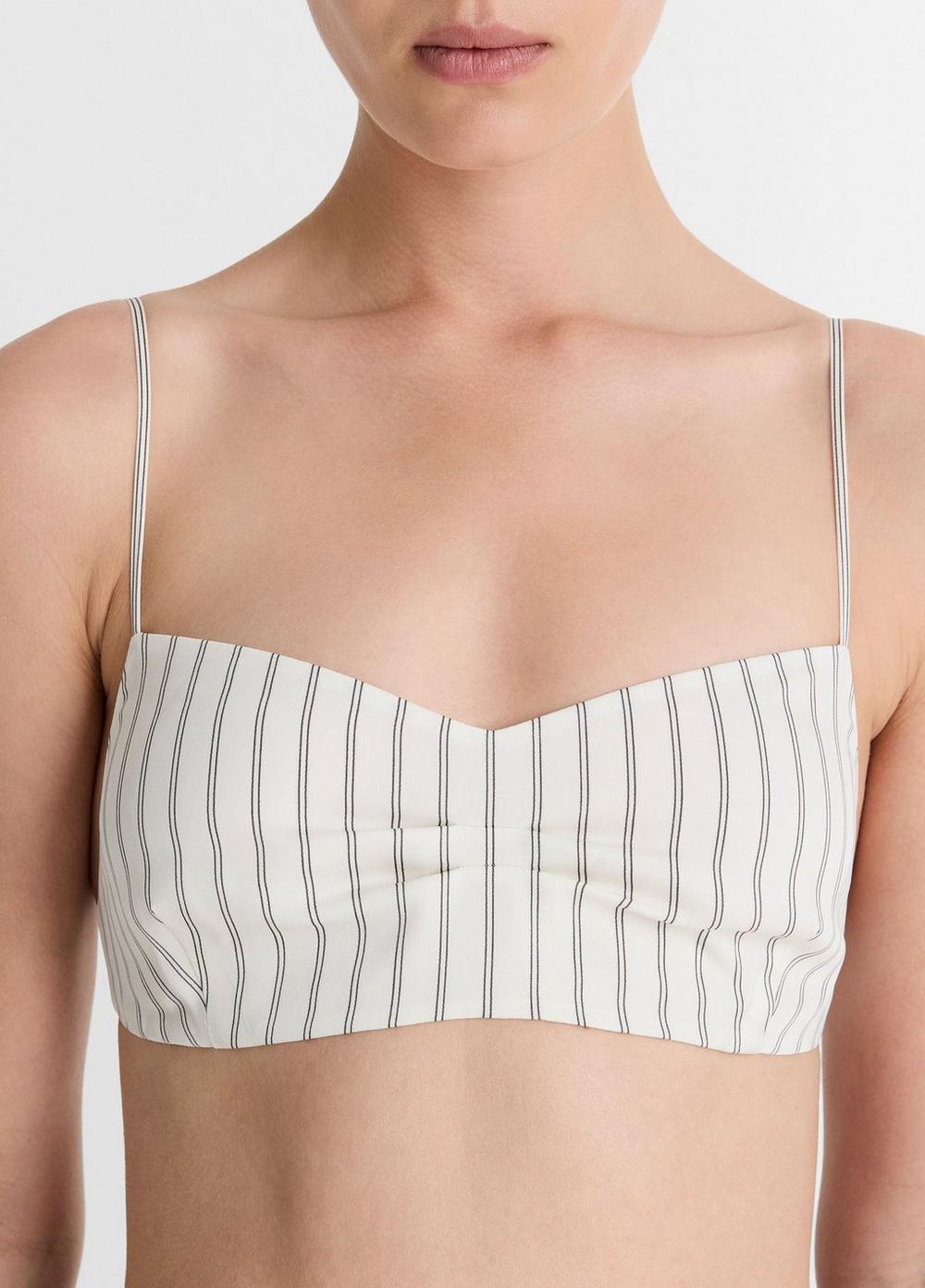 Striped Stretch-Silk Shrunken Camisole Product Image